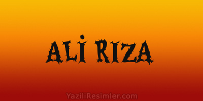 ALİ RIZA