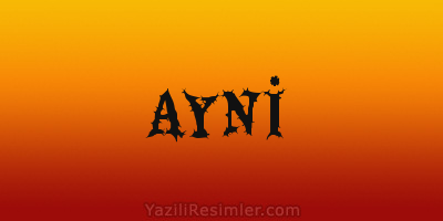 AYNİ