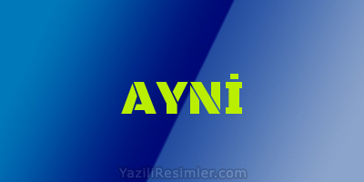 AYNİ