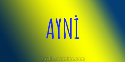 AYNİ