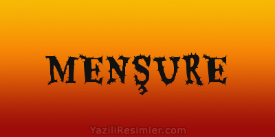 MENŞURE