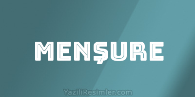 MENŞURE