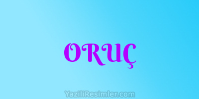 ORUÇ