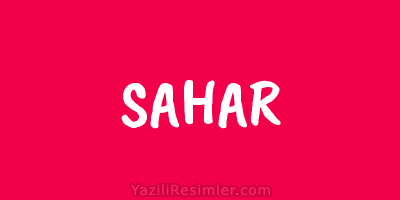 SAHAR