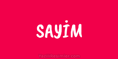 SAYİM