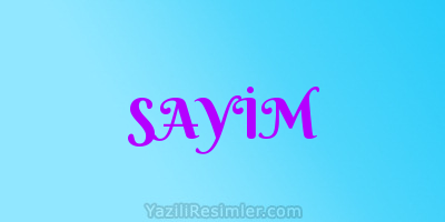 SAYİM