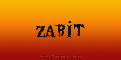 ZABİT