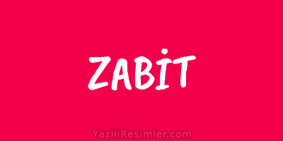 ZABİT