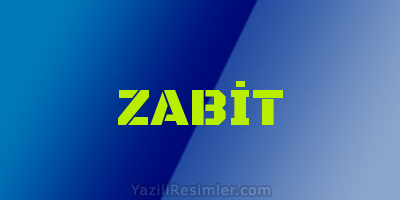 ZABİT