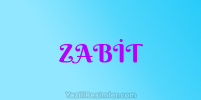 ZABİT