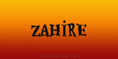 ZAHİRE