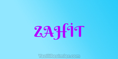 ZAHİT