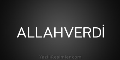 ALLAHVERDİ