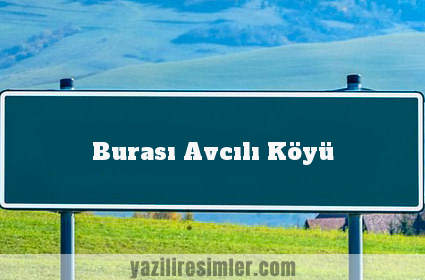 Burası Avcılı Köyü