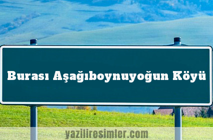 Burası Aşağıboynuyoğun Köyü