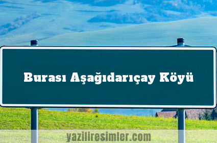 Burası Aşağıdarıçay Köyü