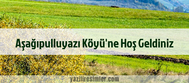 Aşağıpulluyazı Köyü'ne Hoş Geldiniz