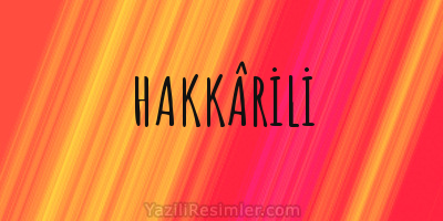 HAKKÂRİLİ