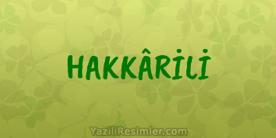 HAKKÂRİLİ