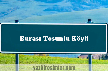 Burası Tosunlu Köyü